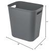 UUJOLY Plastic Small Trash Can Wastebasket, Garbage Container Basket for Bathrooms, Laundry Room, Kitchens, Offices, Kids Rooms, Dorms, 3.5 Gallon (Dark Grey)(Dark Grey)