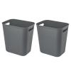 UUJOLY Plastic Small Trash Can Wastebasket, Garbage Container Basket for Bathrooms, Laundry Room, Kitchens, Offices, Kids Rooms, Dorms, 3.5 Gallon (Dark Grey)(Dark Grey)