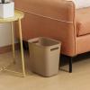 UUJOLY Plastic Small Trash Can Wastebasket, Garbage Container Basket for Bathrooms, Laundry Room, Kitchens, Offices, Kids Rooms, Dorms, 3.5 Gallon (Dark Grey)(Khaki)