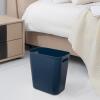 UUJOLY Plastic Small Trash Can Wastebasket, Garbage Container Basket for Bathrooms, Laundry Room, Kitchens, Offices, Kids Rooms, Dorms, 3.5 Gallon (Dark Grey)(Navy Blue)
