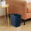 UUJOLY Plastic Small Trash Can Wastebasket, Garbage Container Basket for Bathrooms, Laundry Room, Kitchens, Offices, Kids Rooms, Dorms, 3.5 Gallon (Dark Grey)(Navy Blue)