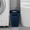 UUJOLY Plastic Small Trash Can Wastebasket, Garbage Container Basket for Bathrooms, Laundry Room, Kitchens, Offices, Kids Rooms, Dorms, 3.5 Gallon (Dark Grey)(Navy Blue)