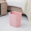 UUJOLY Plastic Small Trash Can Wastebasket, Garbage Container Basket for Bathrooms, Laundry Room, Kitchens, Offices, Kids Rooms, Dorms, 3.5 Gallon (Dark Grey)(Pink)