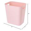 UUJOLY Plastic Small Trash Can Wastebasket, Garbage Container Basket for Bathrooms, Laundry Room, Kitchens, Offices, Kids Rooms, Dorms, 3.5 Gallon (Dark Grey)(Pink)