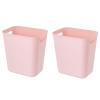 UUJOLY Plastic Small Trash Can Wastebasket, Garbage Container Basket for Bathrooms, Laundry Room, Kitchens, Offices, Kids Rooms, Dorms, 3.5 Gallon (Dark Grey)(Pink)
