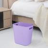 UUJOLY Plastic Small Trash Can Wastebasket, Garbage Container Basket for Bathrooms, Laundry Room, Kitchens, Offices, Kids Rooms, Dorms, 3.5 Gallon (Dark Grey)(Pruple)