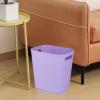 UUJOLY Plastic Small Trash Can Wastebasket, Garbage Container Basket for Bathrooms, Laundry Room, Kitchens, Offices, Kids Rooms, Dorms, 3.5 Gallon (Dark Grey)(Pruple)