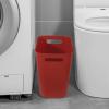 UUJOLY Plastic Small Trash Can Wastebasket, Garbage Container Basket for Bathrooms, Laundry Room, Kitchens, Offices, Kids Rooms, Dorms, 3.5 Gallon (Dark Grey)(Red)