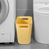 UUJOLY Plastic Small Trash Can Wastebasket, Garbage Container Basket for Bathrooms, Laundry Room, Kitchens, Offices, Kids Rooms, Dorms, 3.5 Gallon (Dark Grey)(Yellow)