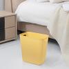 UUJOLY Plastic Small Trash Can Wastebasket, Garbage Container Basket for Bathrooms, Laundry Room, Kitchens, Offices, Kids Rooms, Dorms, 3.5 Gallon (Dark Grey)(Yellow)
