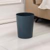 UUJOLY Plastic Small Trash Can Wastebasket, Garbage Container Basket for Bathrooms, Laundry Room, Kitchens, Offices, Kids Rooms, Dorms, (White, 1.8 Gallon)(Dark Blue)