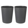 UUJOLY Plastic Small Trash Can Wastebasket, Garbage Container Basket for Bathrooms, Laundry Room, Kitchens, Offices, Kids Rooms, Dorms, (White, 1.8 Gallon)(Dark Grey)