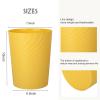 UUJOLY Plastic Small Trash Can Wastebasket, Garbage Container Basket for Bathrooms, Laundry Room, Kitchens, Offices, Kids Rooms, Dorms, (White, 1.8 Gallon)(Yellow)