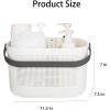 UUJOLY Plastic Storage Baskets with Handles, Shower Caddy Shelf Organizers Basket for Bathroom, Kitchen, Dorm Room, Green(Grey)