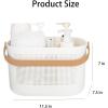 UUJOLY Plastic Storage Baskets with Handles, Shower Caddy Shelf Organizers Basket for Bathroom, Kitchen, Dorm Room, Green(Yellow)