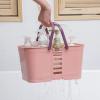 UUJOLY Plastic Storage Baskets with Handles, Storage Bin Shower Caddy Organizer for Bathroom and kitchen, Pink(Pink)