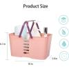 UUJOLY Plastic Storage Baskets with Handles, Storage Bin Shower Caddy Organizer for Bathroom and kitchen, Pink(Pink)