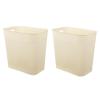 UUJOLY Plastic Trash Can Wastebasket, Garbage Container Basket for Bathrooms, Kitchens, Offices, Kids Rooms (Pink, 3 Gallon), 1 Pack(Beige)