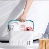 UUJOLY Portable Shower Caddy Basket Tote for Bathroom College Dorm, Plastic Storage Basket with Handles Organizer Bins for Kitchen Bathroom, Green Handle