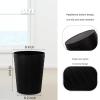 UUJOLY Small Bathroom Trash Can Wastebasket, Plastic Garbage Bin Container Basket for Bathrooms, Laundry Room, Kitchens, Offices, Kids Rooms, Dorms, Black, 1.8 Gallon(Black)