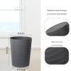 UUJOLY Small Bathroom Trash Can Wastebasket, Plastic Garbage Bin Container Basket for Bathrooms, Laundry Room, Kitchens, Offices, Kids Rooms, Dorms, Black, 1.8 Gallon(Dark Grey)