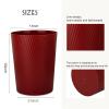 UUJOLY Small Trash Can Wastebasket Garbage Can Container Bins for Bathrooms, Laundry Room, Kitchens, Offices, Kids Rooms, Dorms (White)(Red)