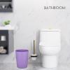 UUJOLY Small Trash Can Wastebasket Garbage Can Container Bins for Bathrooms, Laundry Room, Kitchens, Offices, Kids Rooms, Dorms (White)(Taro Purple)
