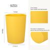 UUJOLY Small Trash Can Wastebasket Garbage Can Container Bins for Bathrooms, Laundry Room, Kitchens, Offices, Kids Rooms, Dorms (White)(Yellow)