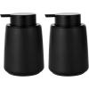 Foaming Hand Soap Dispenser Ceramic, Foam Dish Soap Dispenser for Bathroom and Kitchen Sink, Liquid Pump Bottle for Shampoo, Body Wash, Black, 2 Pack
