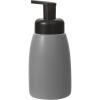 Foaming Hand Soap Dispenser Ceramic Jar Foam Dish Soap Dispenser for Bathroom and Kitchen Sink, Liquid Pump Bottle for Shampoo, Body Wash, Hand Soap, Black(Gray)