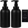 Foaming Hand Soap Dispenser Glass Jar Foam Dish Soap Dispenser for Bathroom and Kitchen Sink, Liquid Pump Bottle for Shampoo, Body Wash, Amber, 2 Pack(Black)