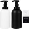 Foaming Hand Soap Dispenser Glass Jar Foam Dish Soap Dispenser for Bathroom and Kitchen Sink, Liquid Pump Bottle for Shampoo, Body Wash, Amber, 2 Pack(Black + White)