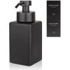 Foaming Soap Dispenser with Stainless Steel Pump, 12oz Refillable Glass Liquid Dish Soap Bottles for Bathroom, Kitchen Sink, Home Decor(A-black)