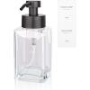 Foaming Soap Dispenser with Stainless Steel Pump, 12oz Refillable Glass Liquid Dish Soap Bottles for Bathroom, Kitchen Sink, Home Decor(C-clear)