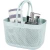 imageUUJOLY Plastic Organizer Storage Baskets with Handles Shower Caddy Bins Organizer for Bathroom and kitchenWhiteGreen