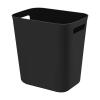 UUJOLY Plastic Small Trash Can Wastebasket, Garbage Container Basket for Bathrooms, Laundry Room, Kitchens, Offices, Kids Rooms, Dorms, 3.5 Gallon (Dark Grey)(Black)