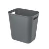 UUJOLY Plastic Small Trash Can Wastebasket, Garbage Container Basket for Bathrooms, Laundry Room, Kitchens, Offices, Kids Rooms, Dorms, 3.5 Gallon (Dark Grey)(Dark Grey)