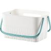 UUJOLY Portable Shower Caddy Basket Tote for Bathroom College Dorm, Plastic Storage Basket with Handles Organizer Bins for Kitchen Bathroom, Green Handle