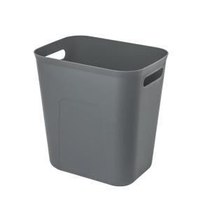 UUJOLY Plastic Small Trash Can Wastebasket, Garbage Container Basket for Bathrooms, Laundry Room, Kitchens, Offices, Kids Rooms, Dorms, 3.5 Gallon (Dark Grey)(Dark Grey)