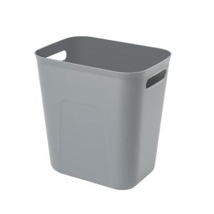 UUJOLY Plastic Small Trash Can Wastebasket, Garbage Container Basket for Bathrooms, Laundry Room, Kitchens, Offices, Kids Rooms, Dorms, 3.5 Gallon (Dark Grey)(Grey)