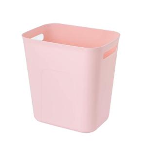 UUJOLY Plastic Small Trash Can Wastebasket, Garbage Container Basket for Bathrooms, Laundry Room, Kitchens, Offices, Kids Rooms, Dorms, 3.5 Gallon (Dark Grey)(Pink)