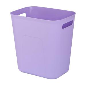 UUJOLY Plastic Small Trash Can Wastebasket, Garbage Container Basket for Bathrooms, Laundry Room, Kitchens, Offices, Kids Rooms, Dorms, 3.5 Gallon (Dark Grey)(Pruple)