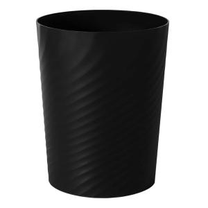 UUJOLY Plastic Small Trash Can Wastebasket, Garbage Container Basket for Bathrooms, Laundry Room, Kitchens, Offices, Kids Rooms, Dorms, (White, 1.8 Gallon)(Black)
