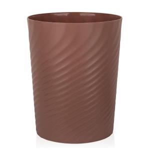 UUJOLY Plastic Small Trash Can Wastebasket, Garbage Container Basket for Bathrooms, Laundry Room, Kitchens, Offices, Kids Rooms, Dorms, (White, 1.8 Gallon)(Brown)