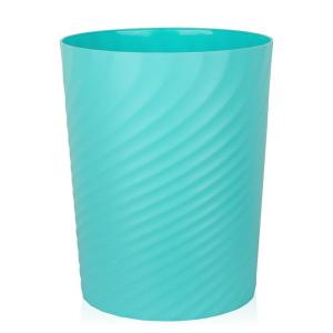 UUJOLY Plastic Small Trash Can Wastebasket, Garbage Container Basket for Bathrooms, Laundry Room, Kitchens, Offices, Kids Rooms, Dorms, (White, 1.8 Gallon)(Light Blue)