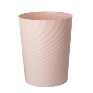 UUJOLY Plastic Small Trash Can Wastebasket, Garbage Container Basket for Bathrooms, Laundry Room, Kitchens, Offices, Kids Rooms, Dorms, (White, 1.8 Gallon)(Pink)