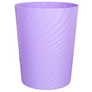 UUJOLY Plastic Small Trash Can Wastebasket, Garbage Container Basket for Bathrooms, Laundry Room, Kitchens, Offices, Kids Rooms, Dorms, (White, 1.8 Gallon)(Taro Purple)