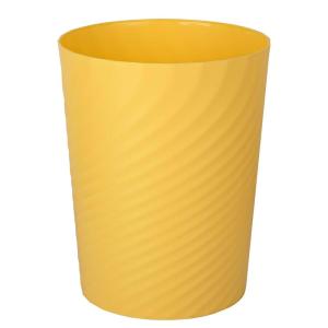 UUJOLY Plastic Small Trash Can Wastebasket, Garbage Container Basket for Bathrooms, Laundry Room, Kitchens, Offices, Kids Rooms, Dorms, (White, 1.8 Gallon)(Yellow)