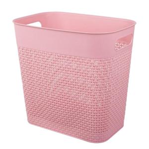 UUJOLY Plastic Trash Can Wastebasket, Garbage Container Basket for Bathrooms, Kitchens, Offices, Kids Rooms (Pink, 3 Gallon), 1 Pack(Pink)