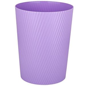 UUJOLY Small Trash Can Wastebasket Garbage Can Container Bins for Bathrooms, Laundry Room, Kitchens, Offices, Kids Rooms, Dorms (White)(Taro Purple)